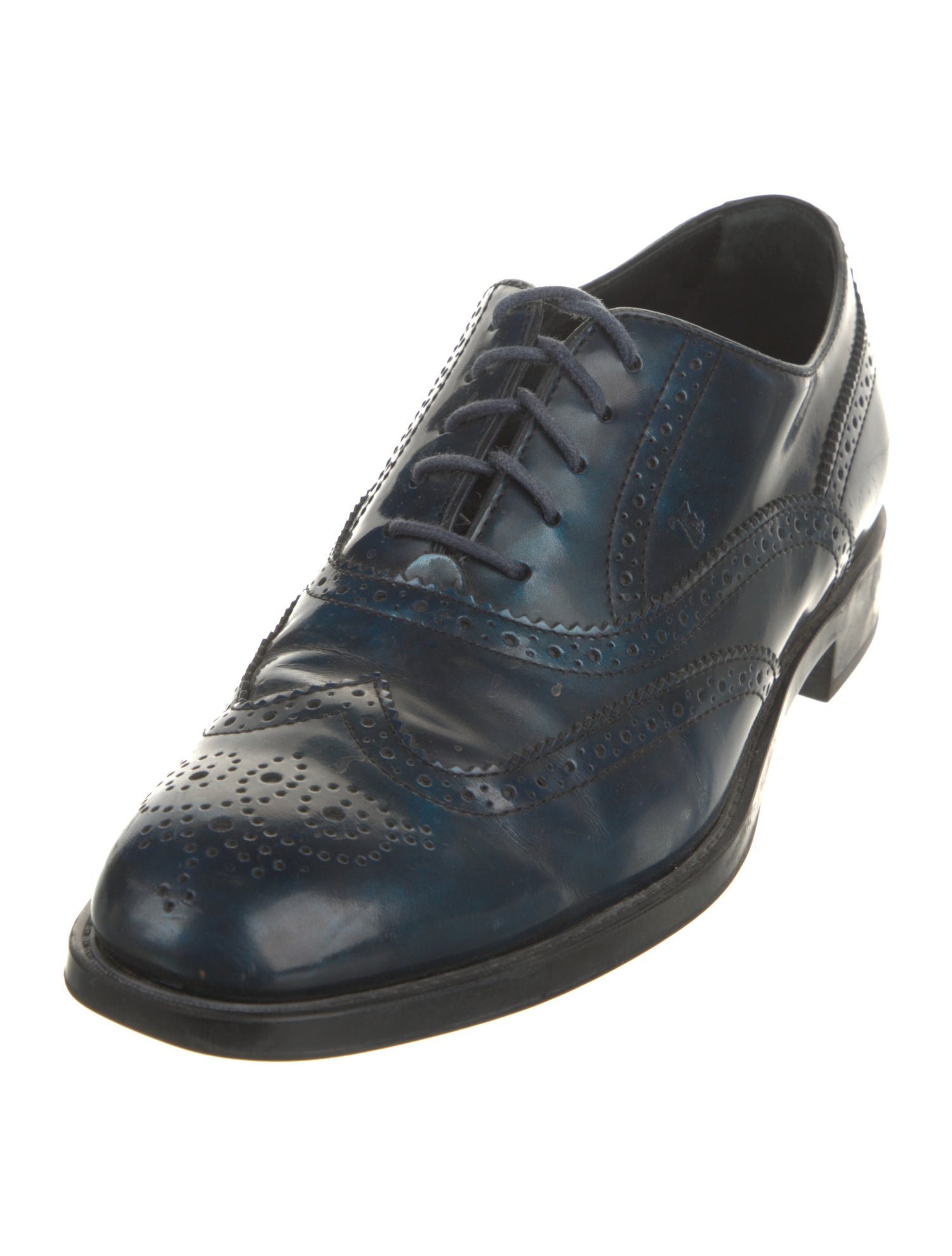 Tod's Patent Leather Lasercut Accents Oxfords